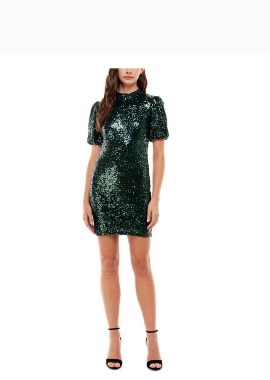 Speechless Green Sequins Mini Party Dress size 3 Zipper