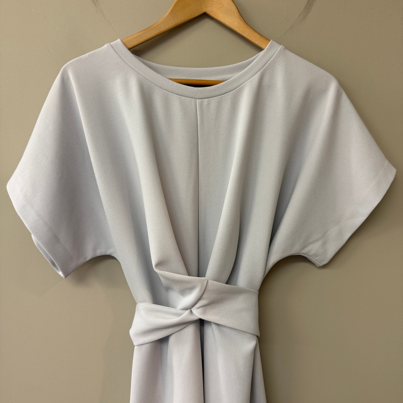 ALEXIA ADMOR Womens Knot-Waist Midi Shift Dress Slate Size XL Career Executive