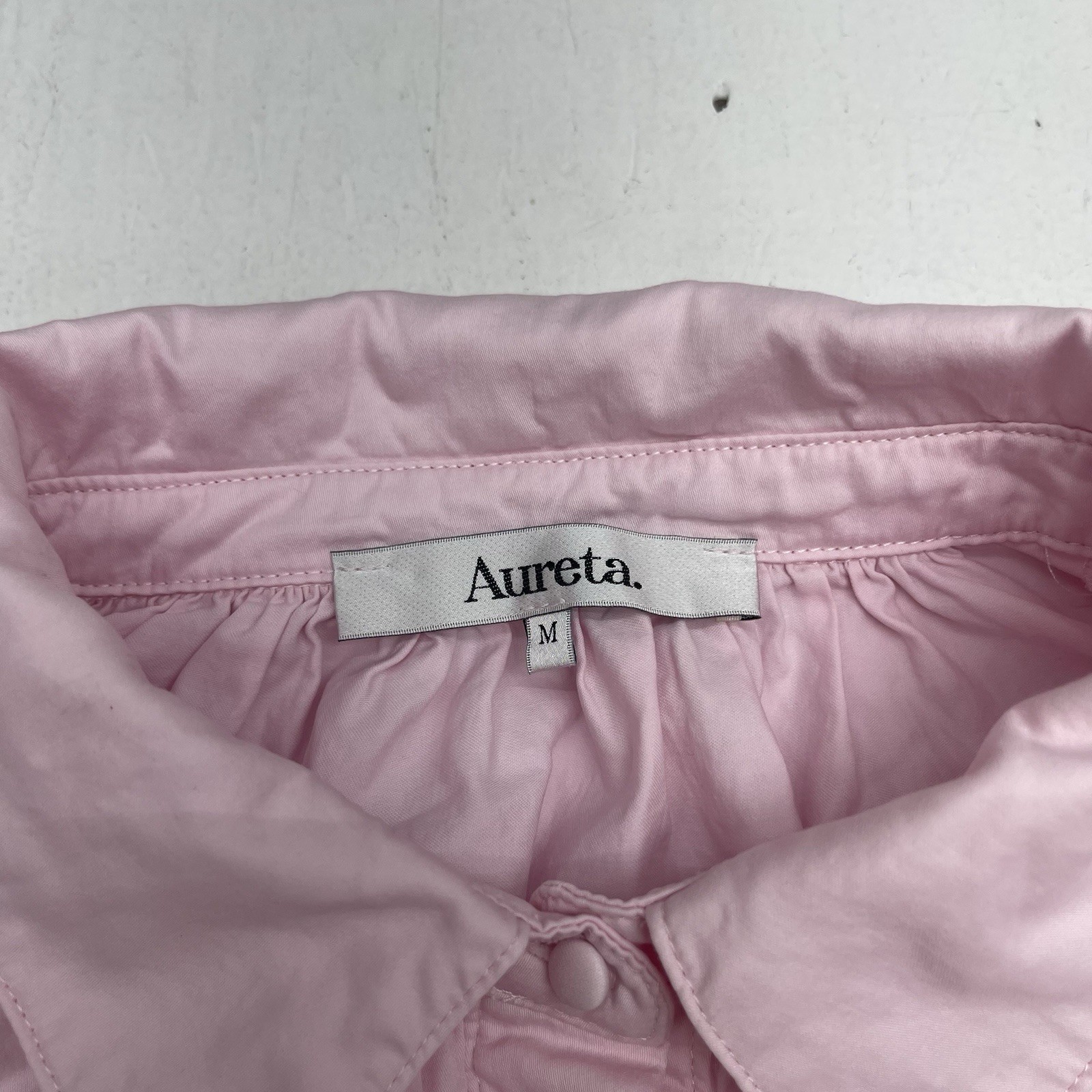 Aureta Pink Fairy Floss Daisy Button Up Mini Dress Women’s Size Medium