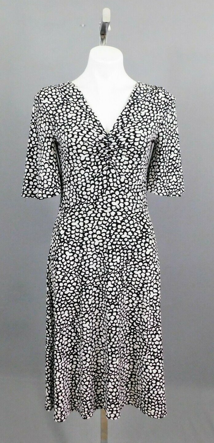 Talbots Women’s Dress, Size 4, Black, White, 96% Polyester, 4% spandex