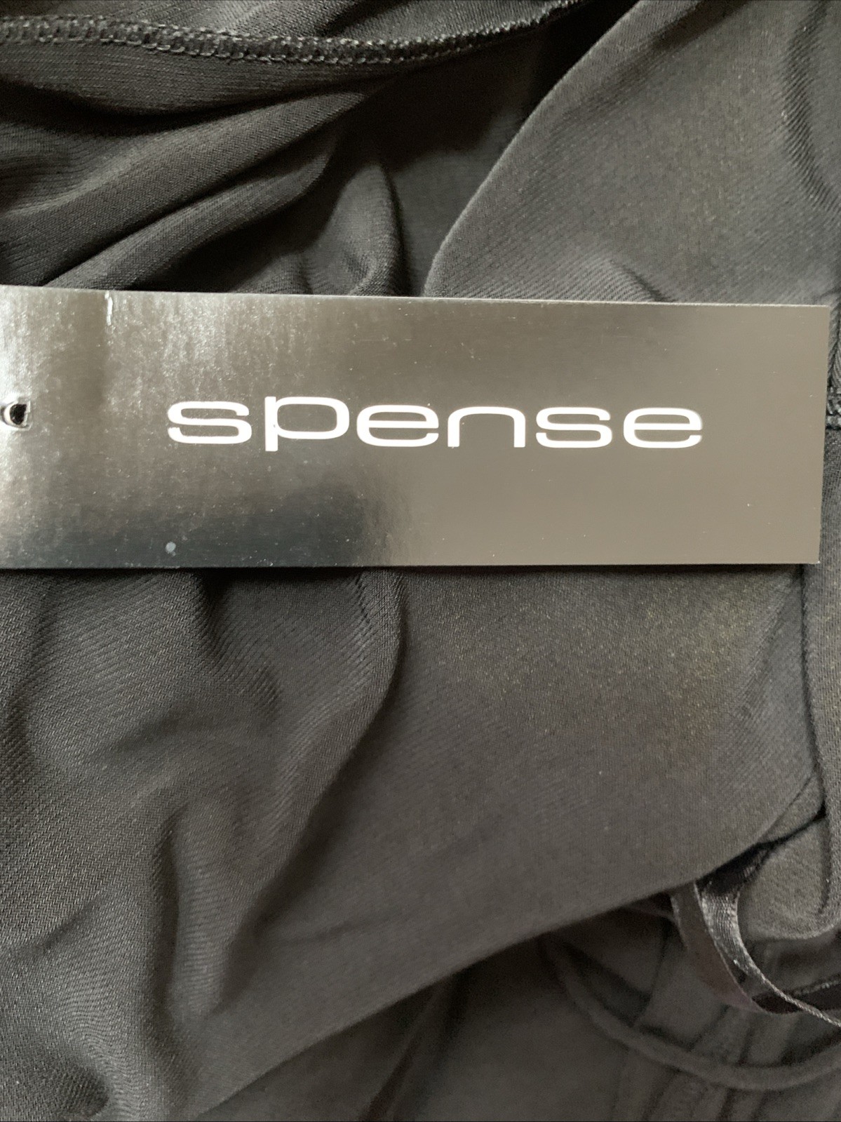 Spense M NWT Sleeveless Draped Front Dress Black Knee Length Low Back Tie @ Neck