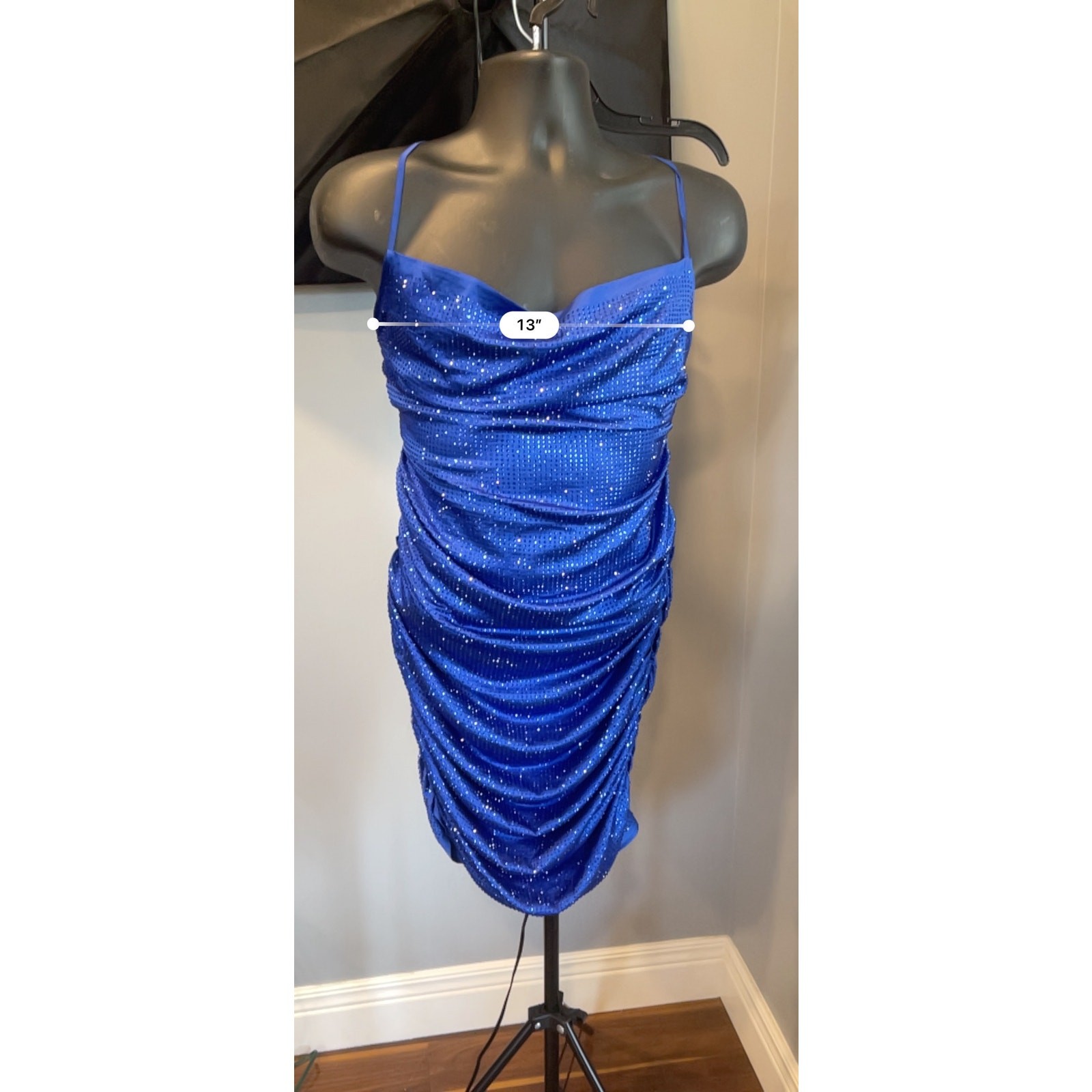Akira MIAMI NIGHTS METALLIC RHINESTONE MINI DRESS