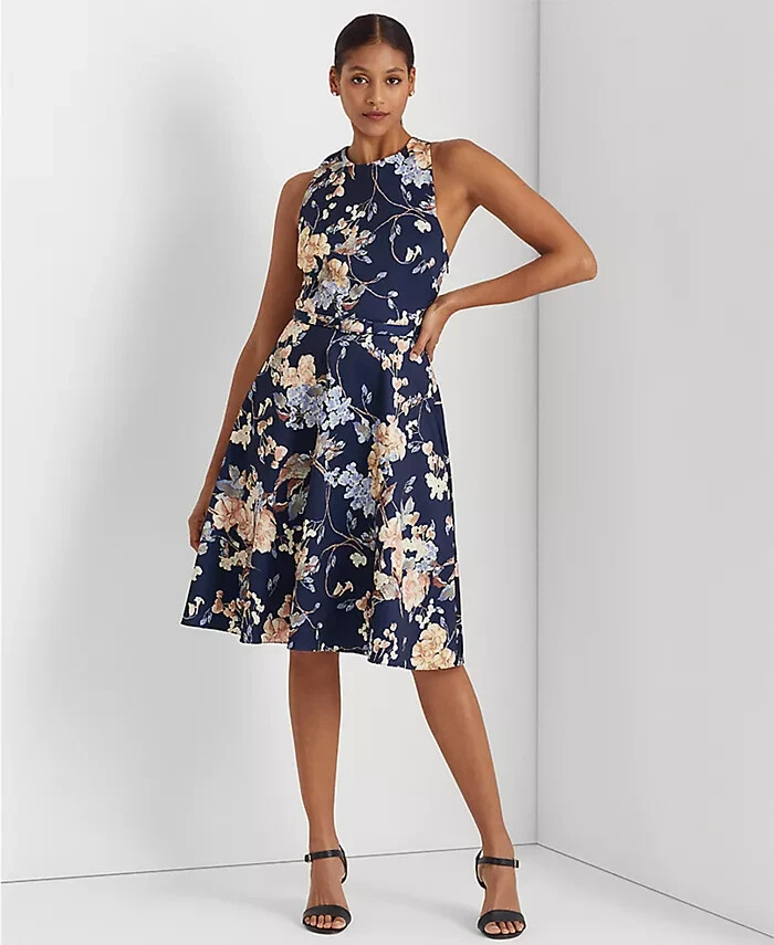 NWT Lauren Ralph Lauren Floral Belted Faille Dress – Size 18 – Retails for $285!