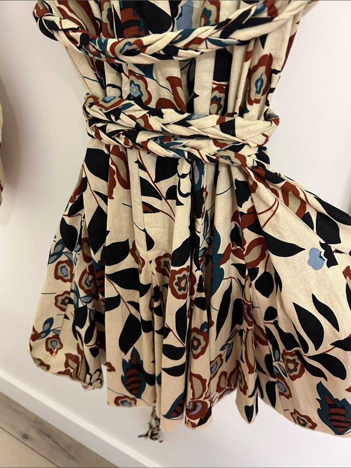 Jacquie the Label Anthropologie Braided Tie-Waist 100% Cotton Dress Medium NWOT