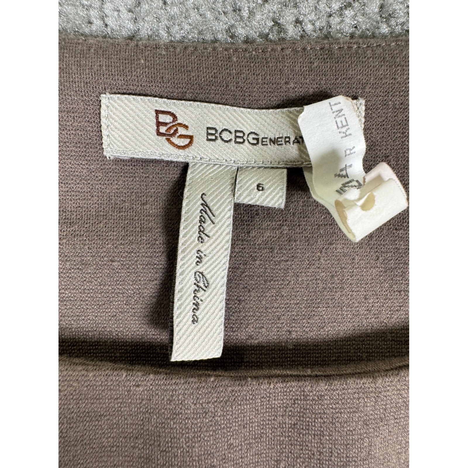 BCBGeneration Taupe Brown Sleeveless Sheath Dress Pockets Size 6