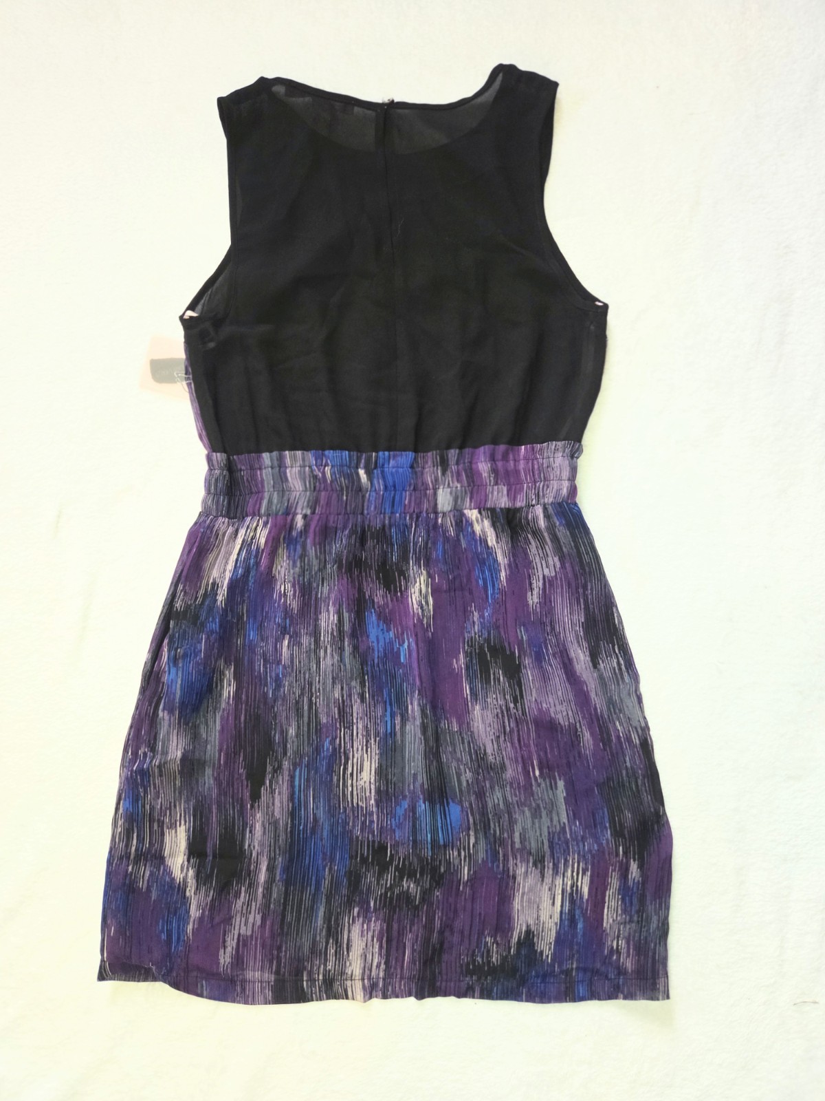 NWT Forever 21 Contemporary Purple Abstract Watercolor Mesh Mini Dress XS Artsy