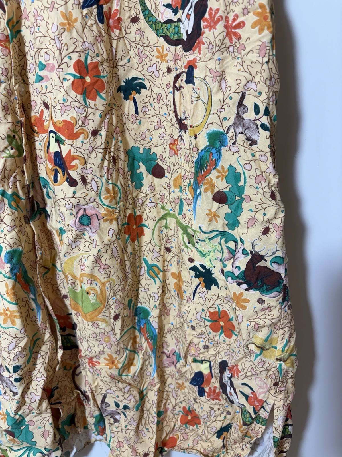 Tsumori Chisato x Niko and … Collab Shirt Dress Tropical Animals Nature Sz L