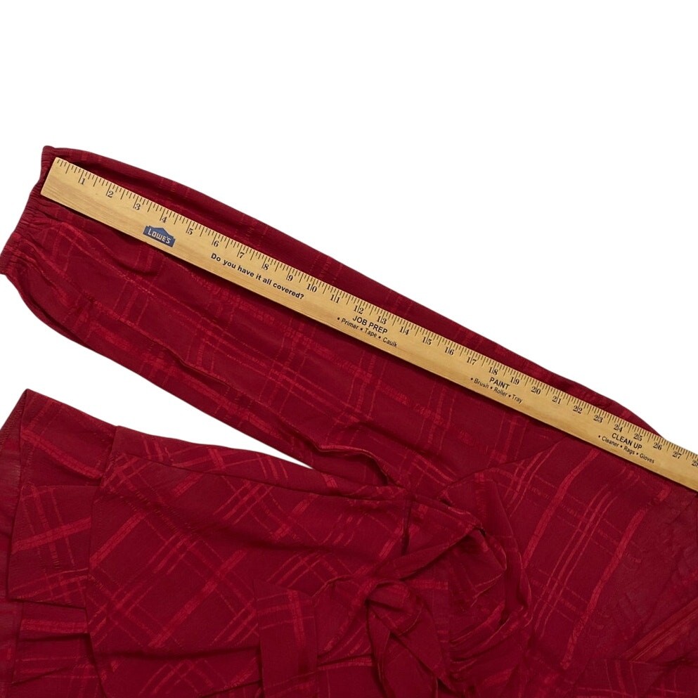 Women’s Romper Double Layer Tie Waist Red Size XXL 2XL V Neck Stripe Balloon NEW