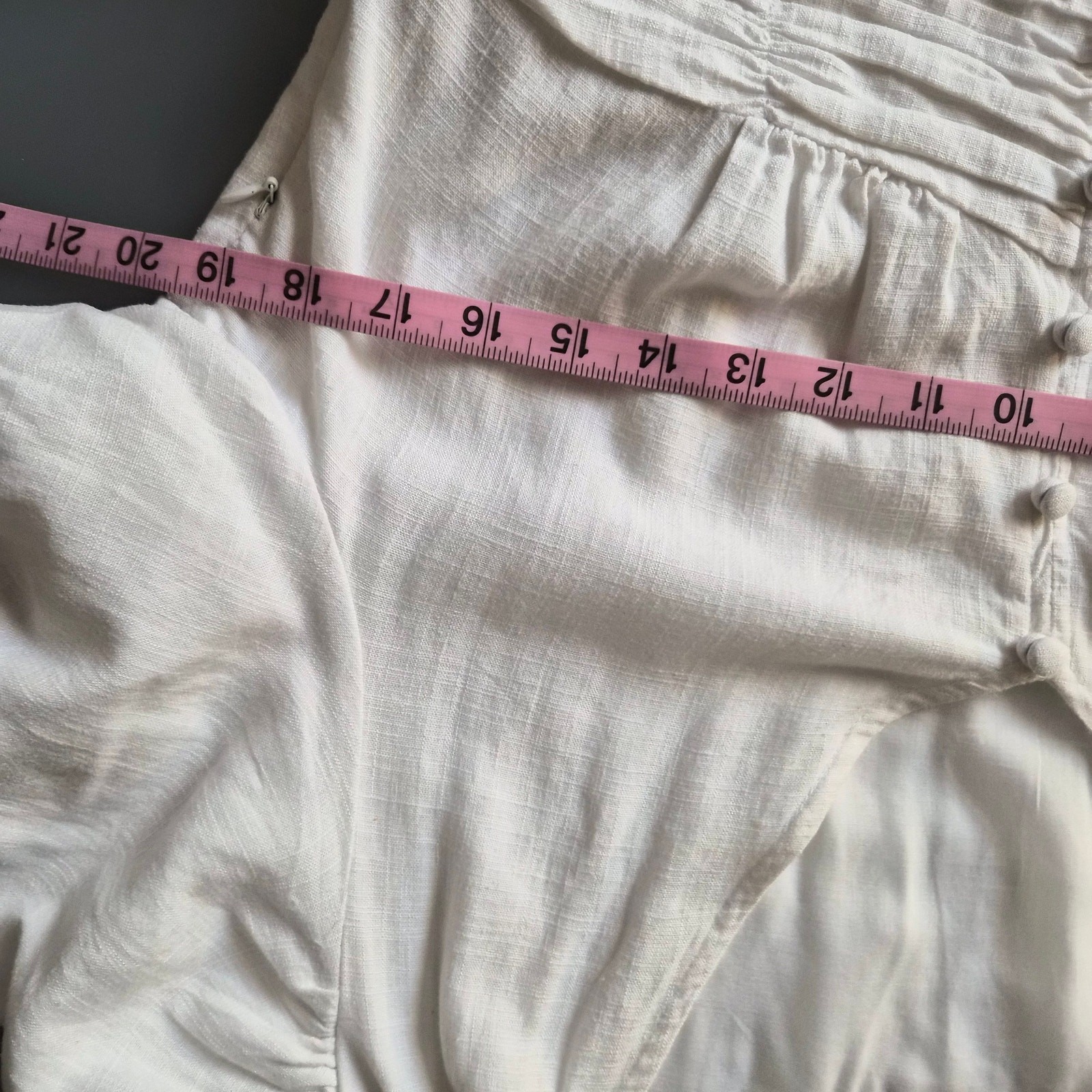 LOFT Ann Taylor White Cottagecore Linen Dress Size 12