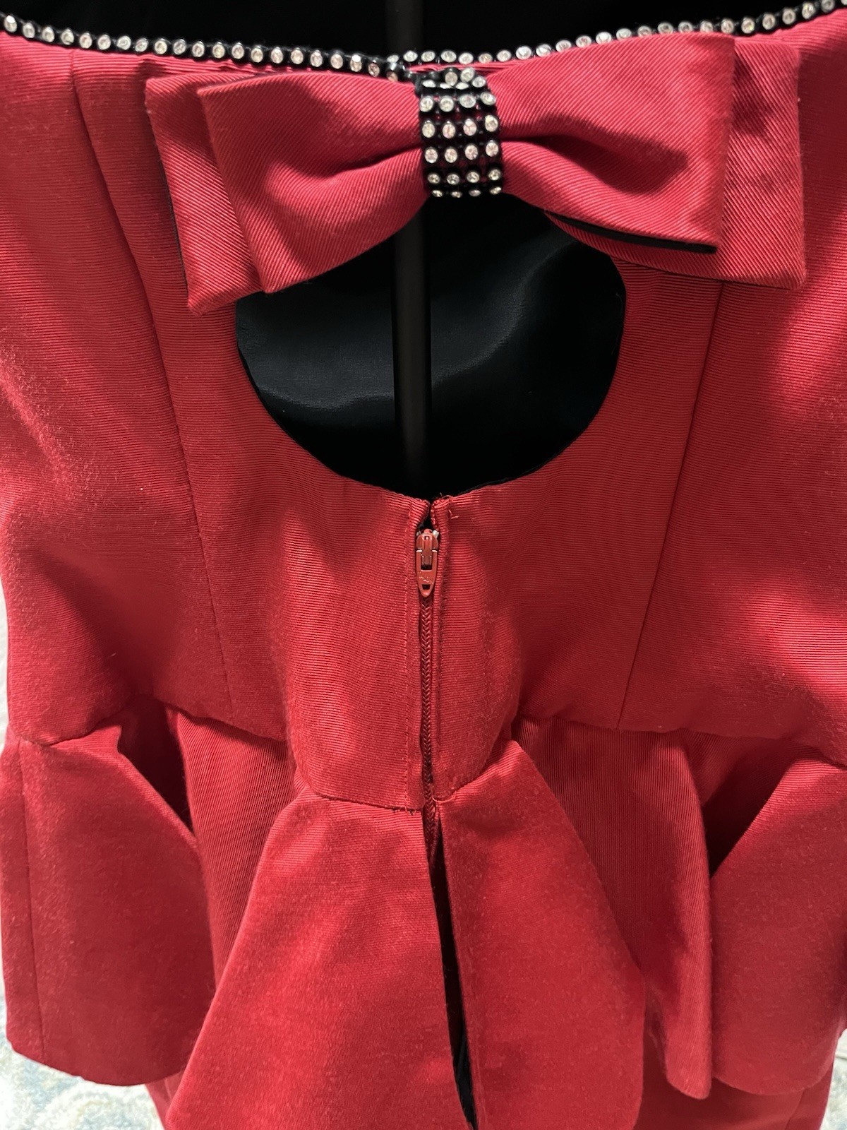VTG! NWT! A.J. Bari For Saks Fifth Ave |Red Strapless Peplum Dress | Size: 4