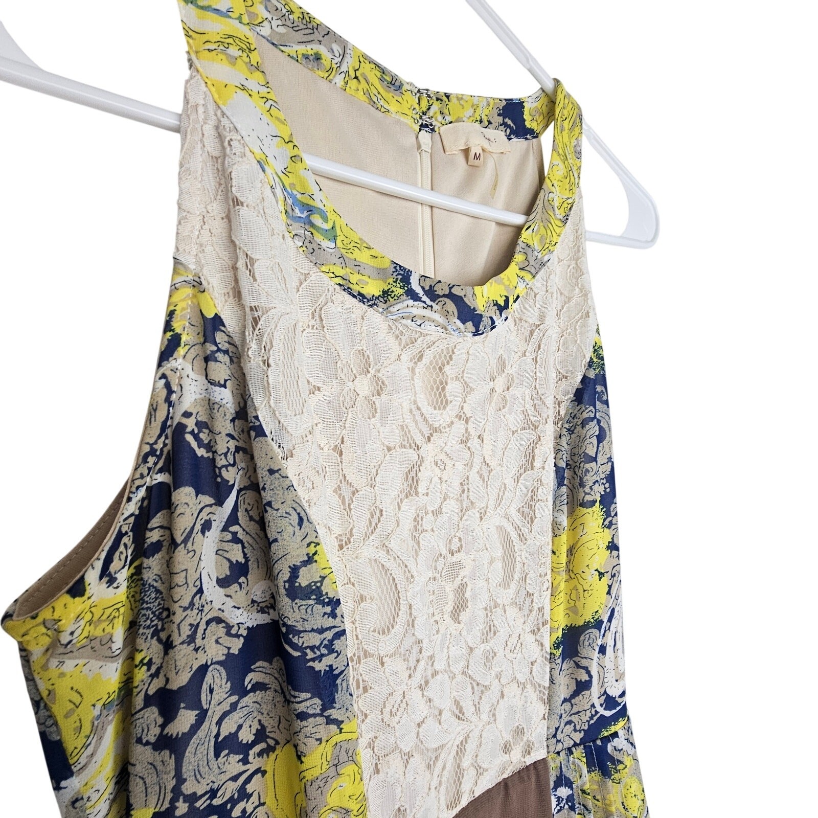 Anthropologie Ryu Womens Patchwork Lace Maxi Dress Sz M Cottagecore Boho Hippie
