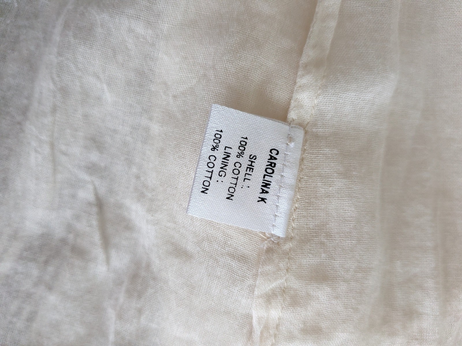 Carolina K White Blue Embroidered Cotton Maxi Dress Size Small Saks EUC