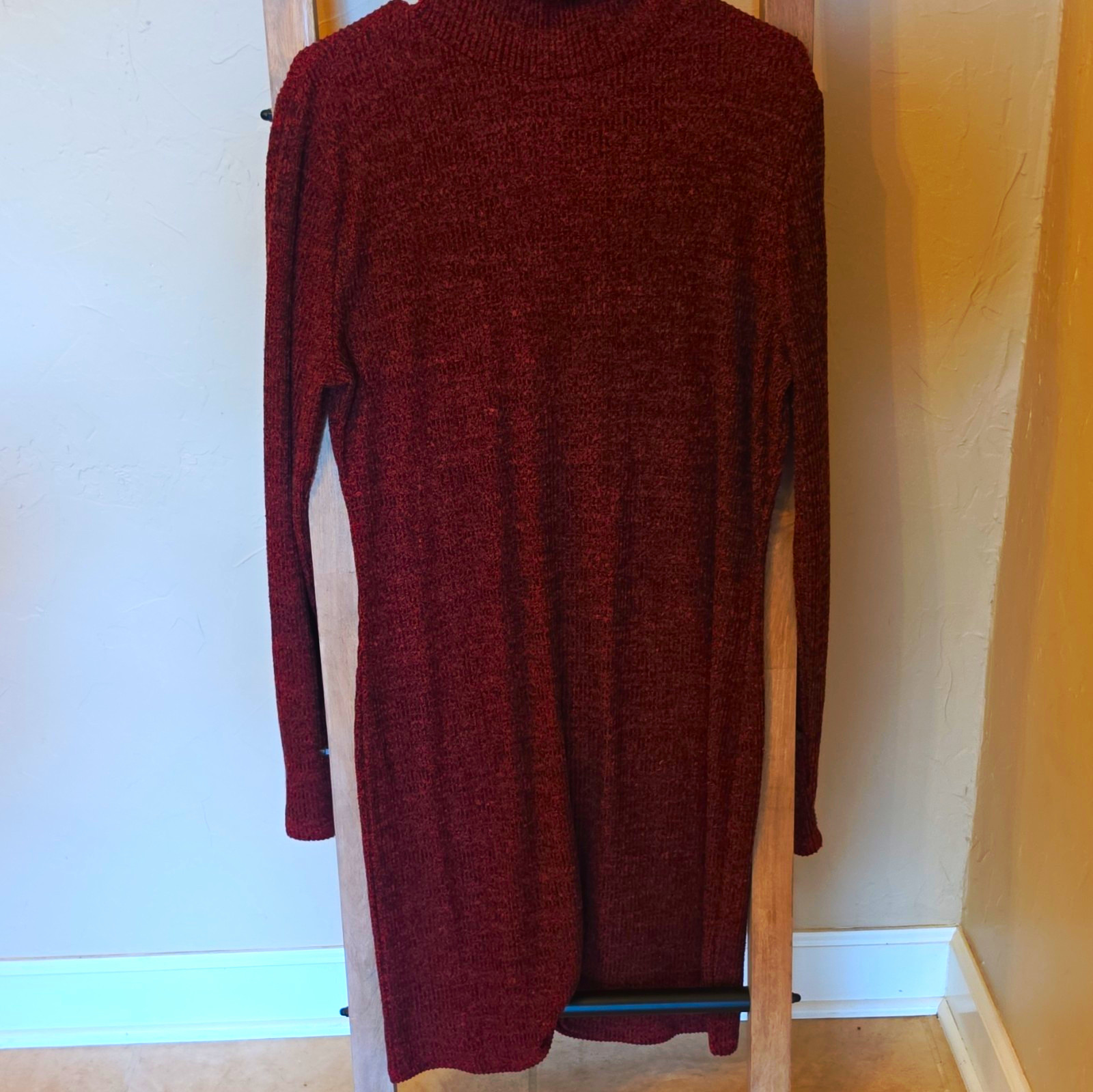 So Women’s Brown Solid Knit Turtleneck Long Sleeve Sweater Dress XXL