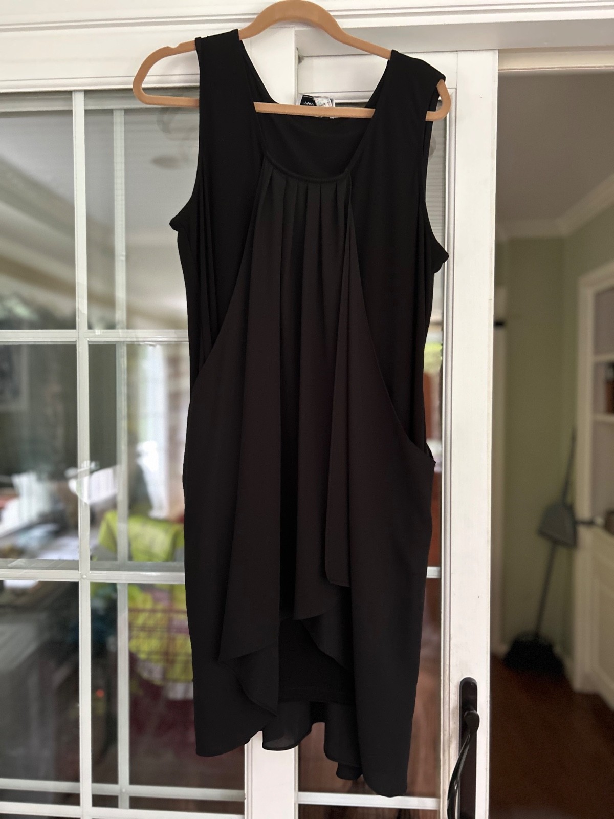 EUC Joseph Ribkoff Women’s Black Layered Chiffon Tunic Dress Size US 20
