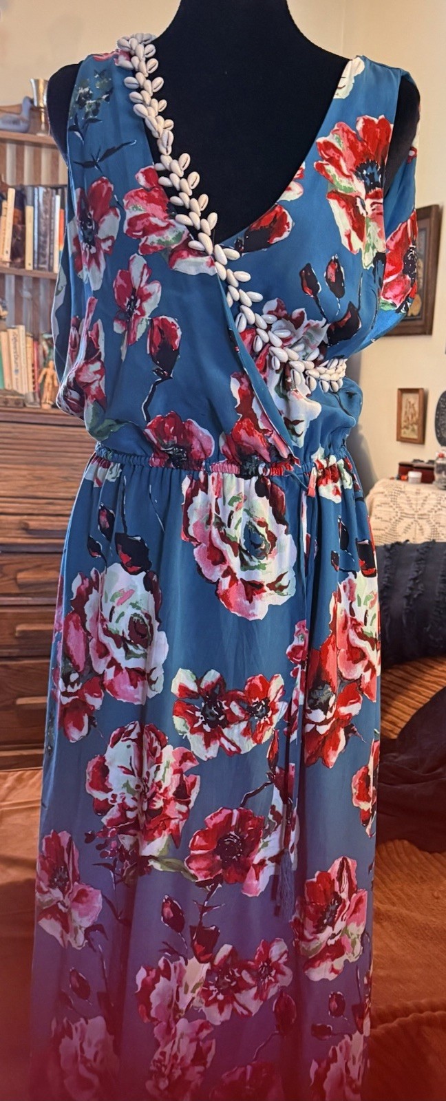 ~NWT~ Lucky Brand V-Neck Sleeveless Tiered Ruffled Dress – Floral – Medium