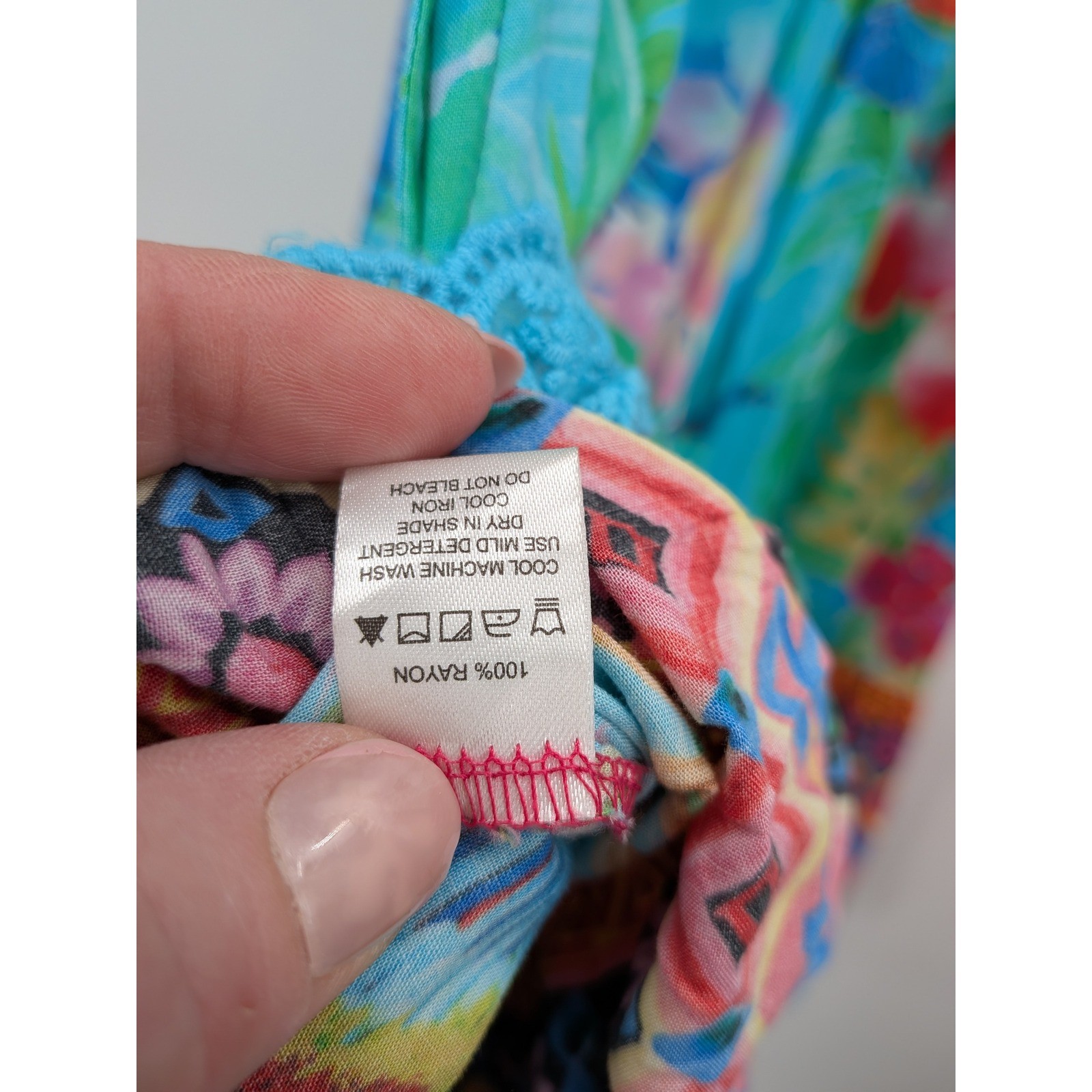 Boho Beach Summer Rare Lulalife Turquoise Tropical Parrot Floral Tassel S Dress