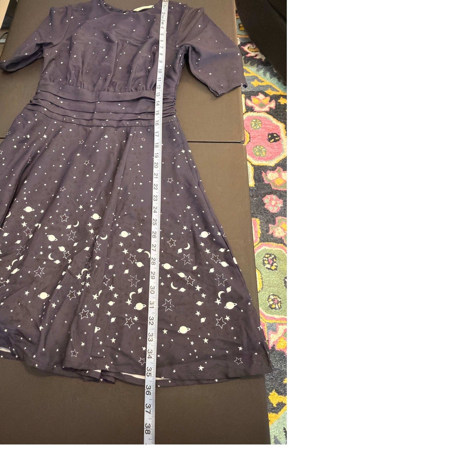 Wayward Fancies Dress Celestial Whimsy Stars Planets Moon Fit & Flare Black XS/2