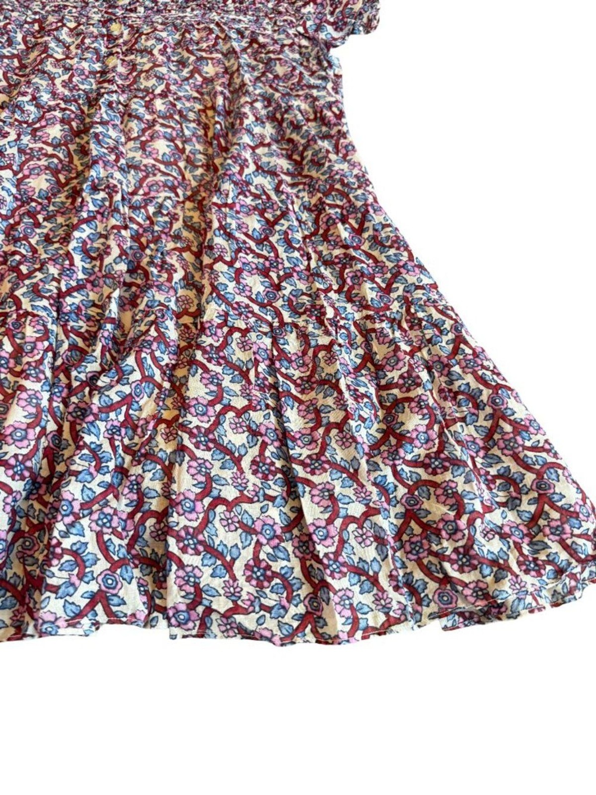 Isabel Marant Étoile Lanikaye Knee Length Dress Short Sleeve Floral Size 38 Med