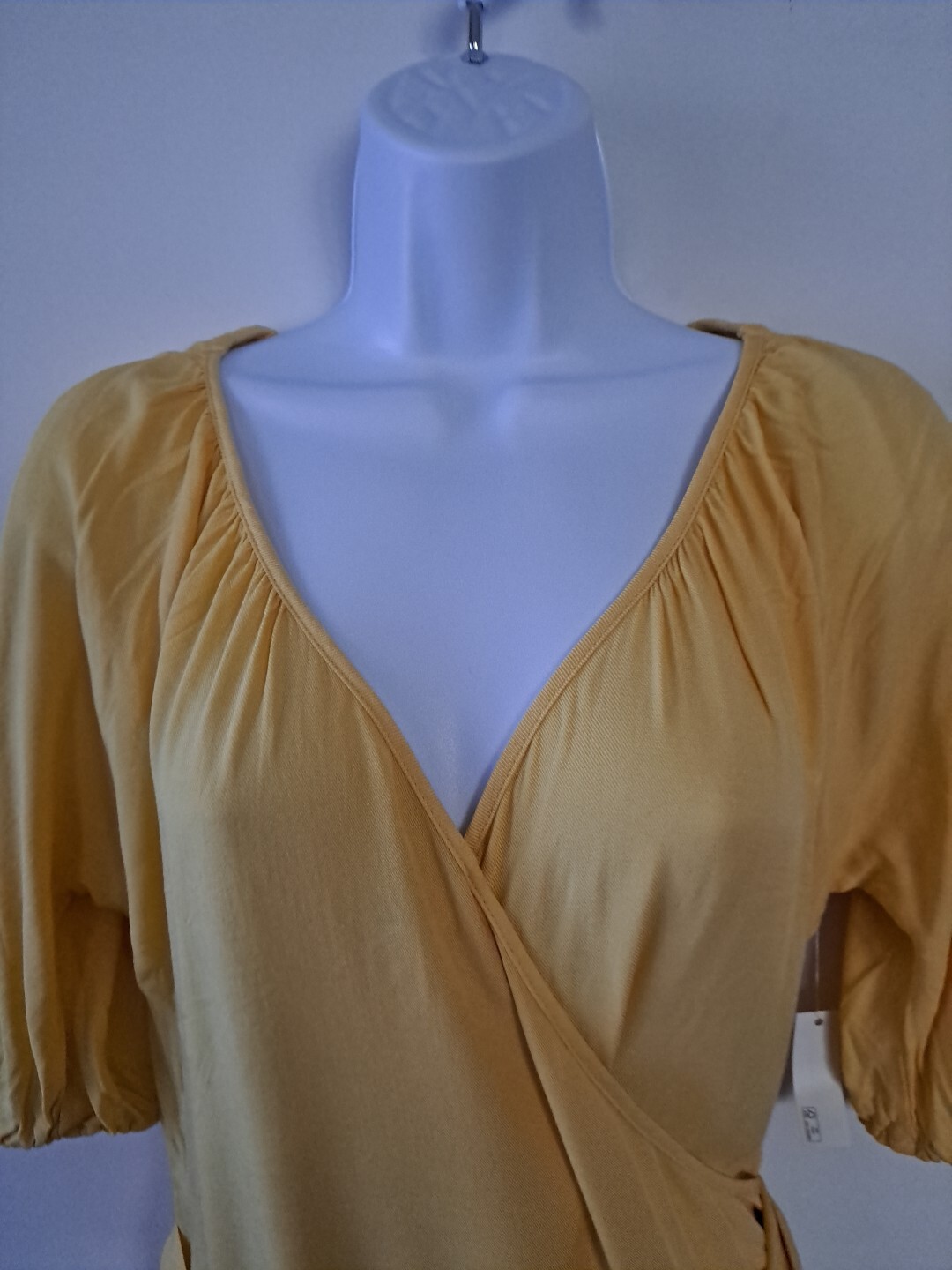Goodthreads Women’s Mindi Wrap Fluid Twill Dress Light Yellow Size Small