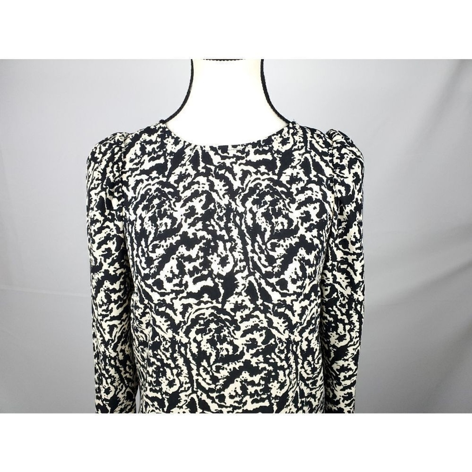 NWT H&M Black and beige patterned above the knee Dress sz XS Boho NEW 326