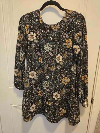 Women s Speechless 3/4 Sleeve Lined DRESS – Size L Multicolor