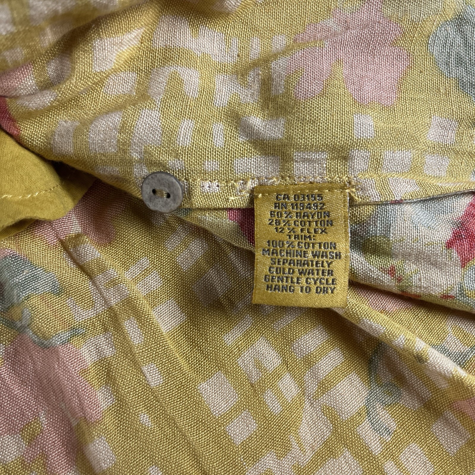 April Cornell Dress M Lisbon Rose Yellow Floral Boho Prairie Cottagecore Pockets