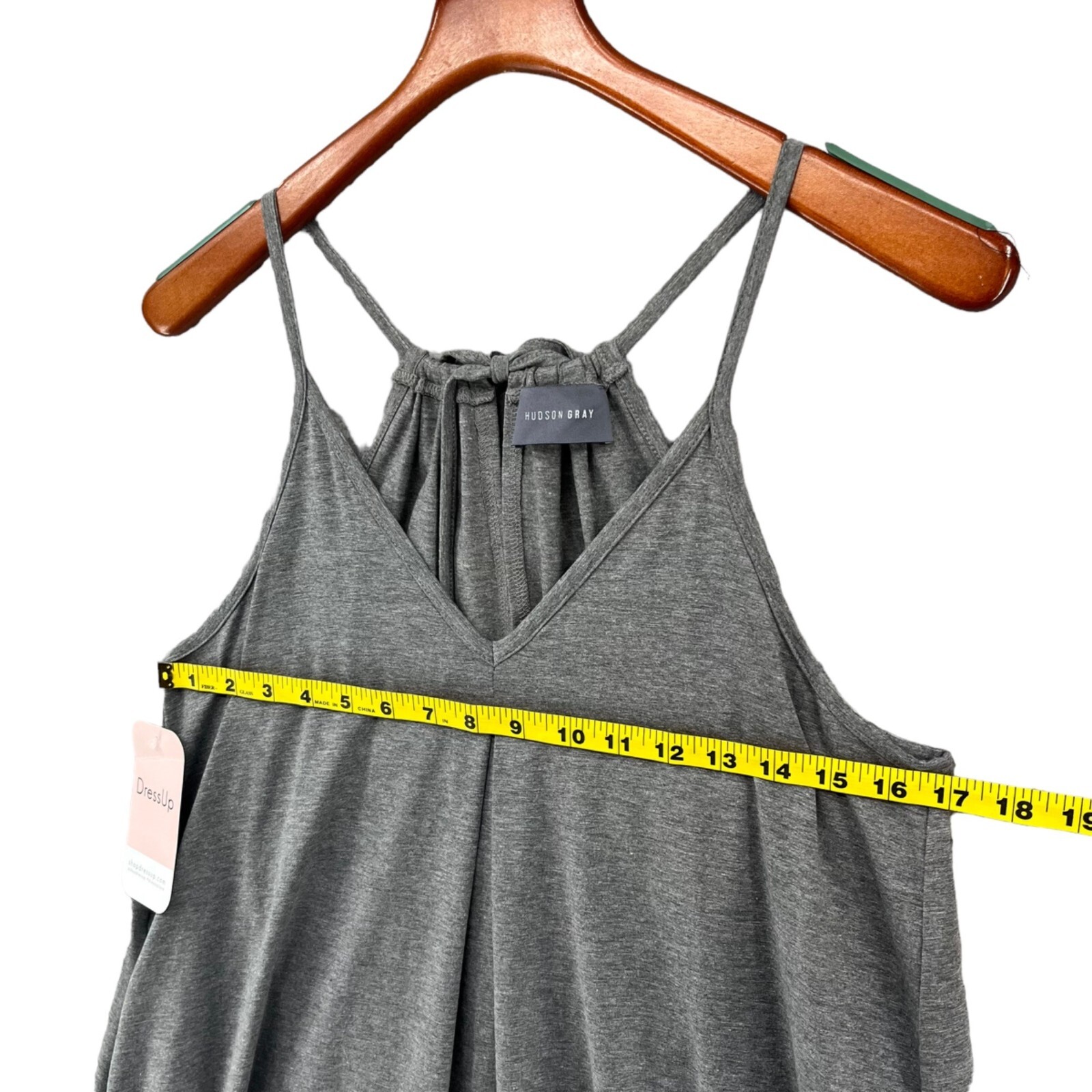 Hudson Gray Mini Dress Solid Grey Sleeveless Cotton Stretch Size M