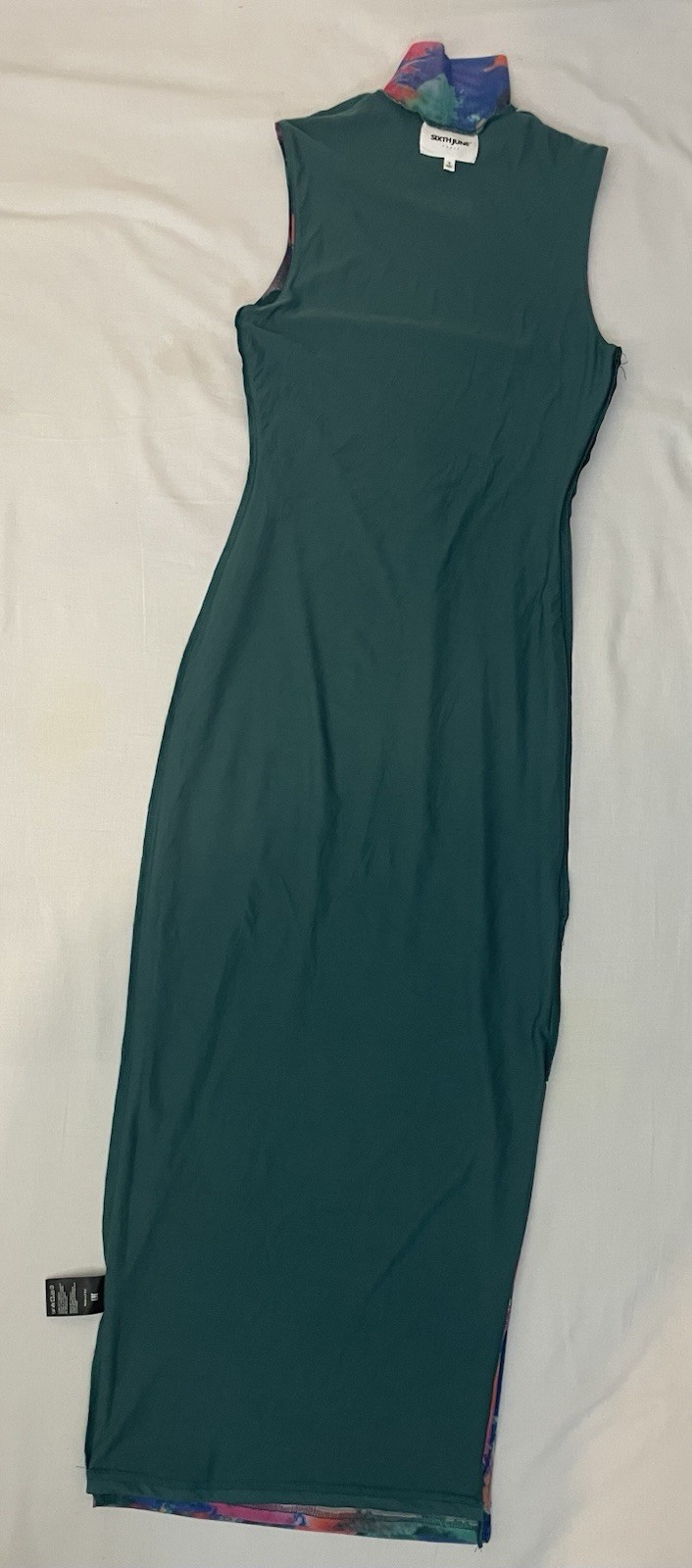 Sixth june maxi mesh bodycon full length fitted dress multicoloured size S 6/8