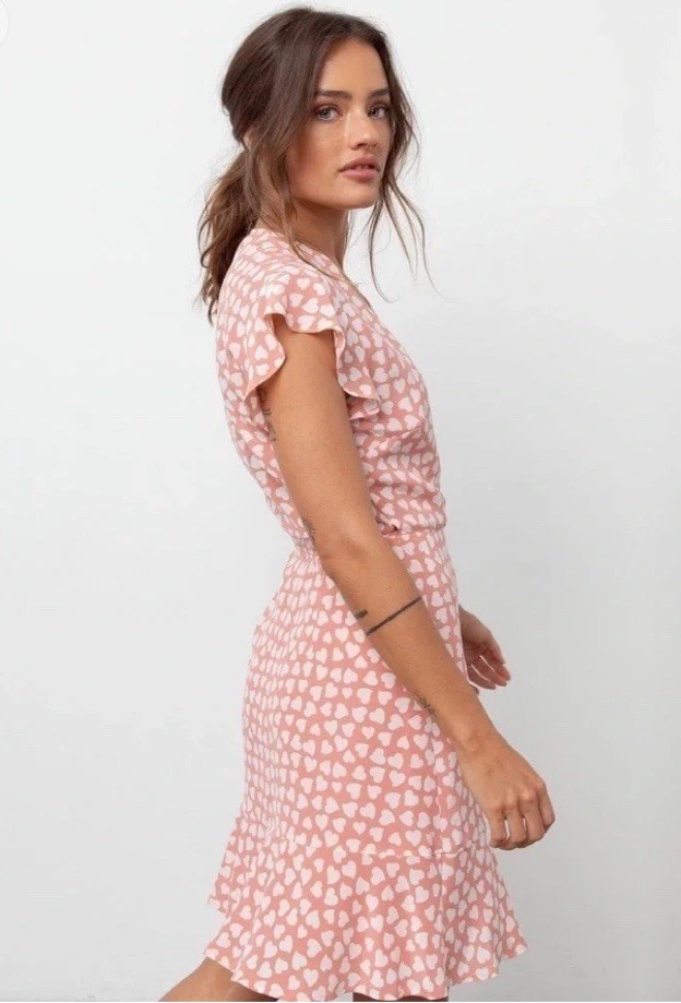 Rails Leanne Sweetheart Wrap Dress Large L New NWT Hearts Silk Lined Beautiful