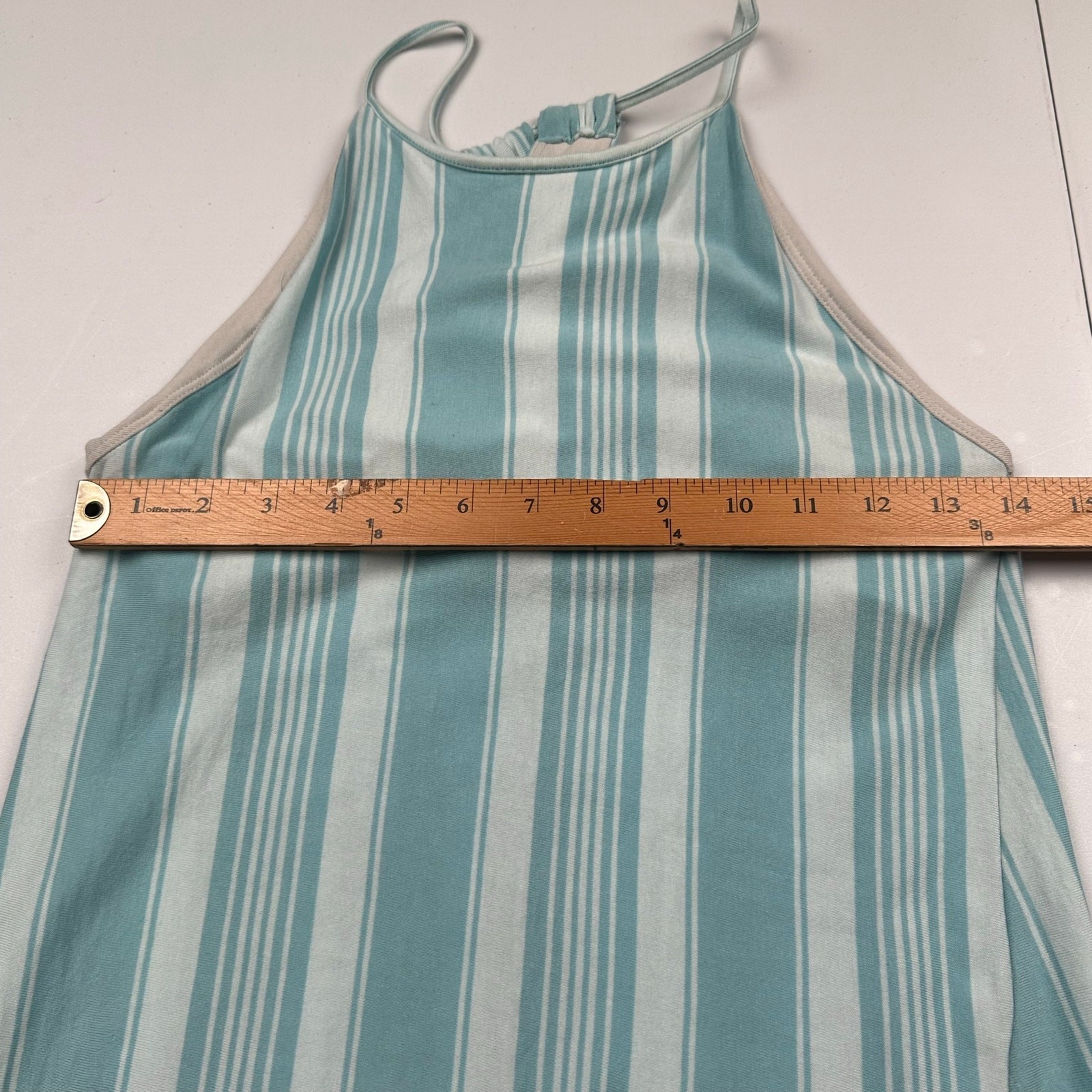 Patagonia Dress Womens Small Blue Striped Alpine Valley Ruffle Outdoor Nature