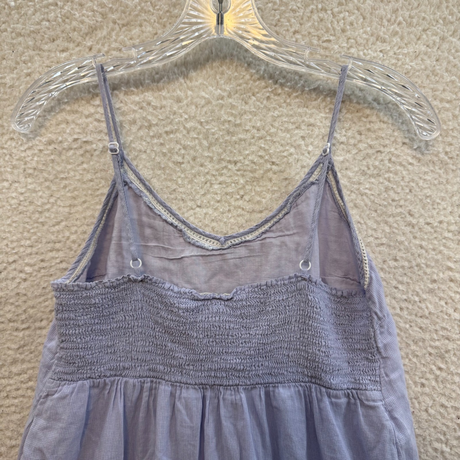 Mini Dress Small Periwinkle Blue Embroidered Flowy Ruffle Cottagecore Coquette
