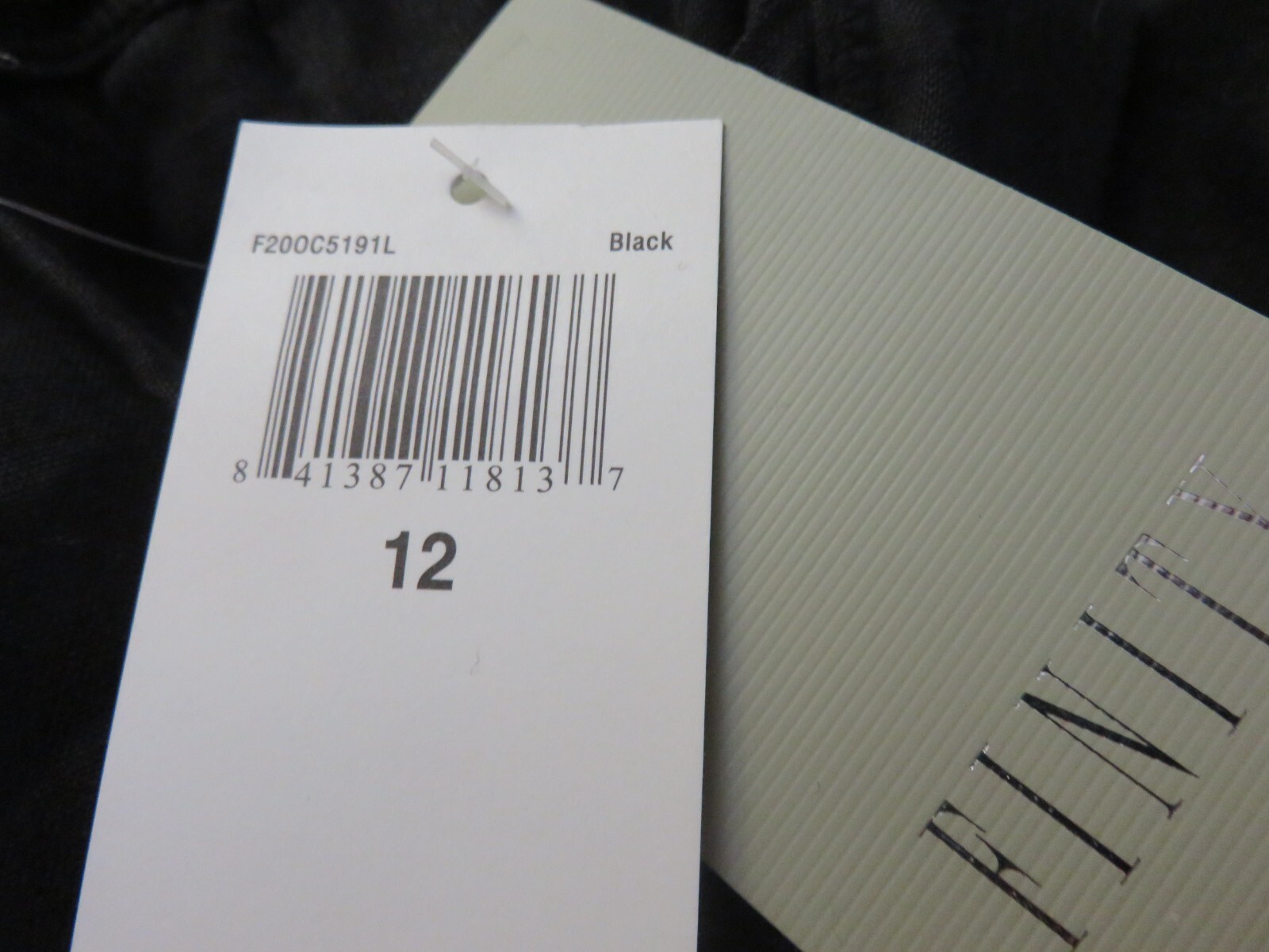 Finity Black dress, floor length with scalloped neckline. Size 12, NWT