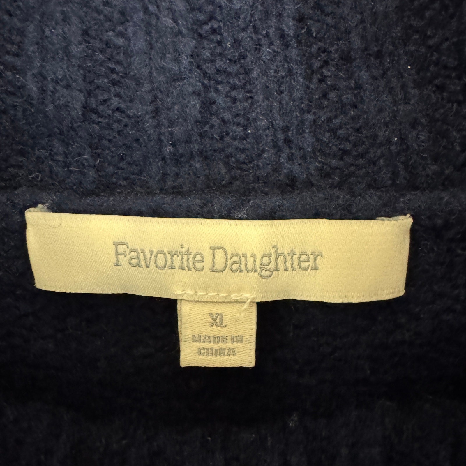 Favorite Daughter St. James Sweater Dress XL Navy Cashmere Wool Turtleneck