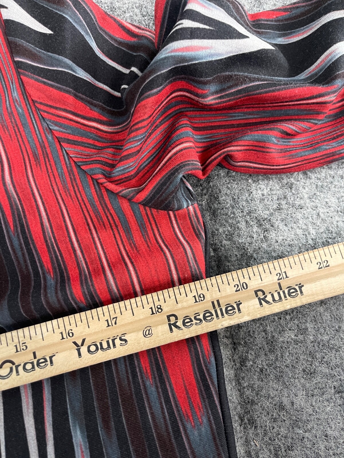 Red Apple Sheath Dress Womens Large Tie Dye Striped 1/2 Sleeve Black Red N329