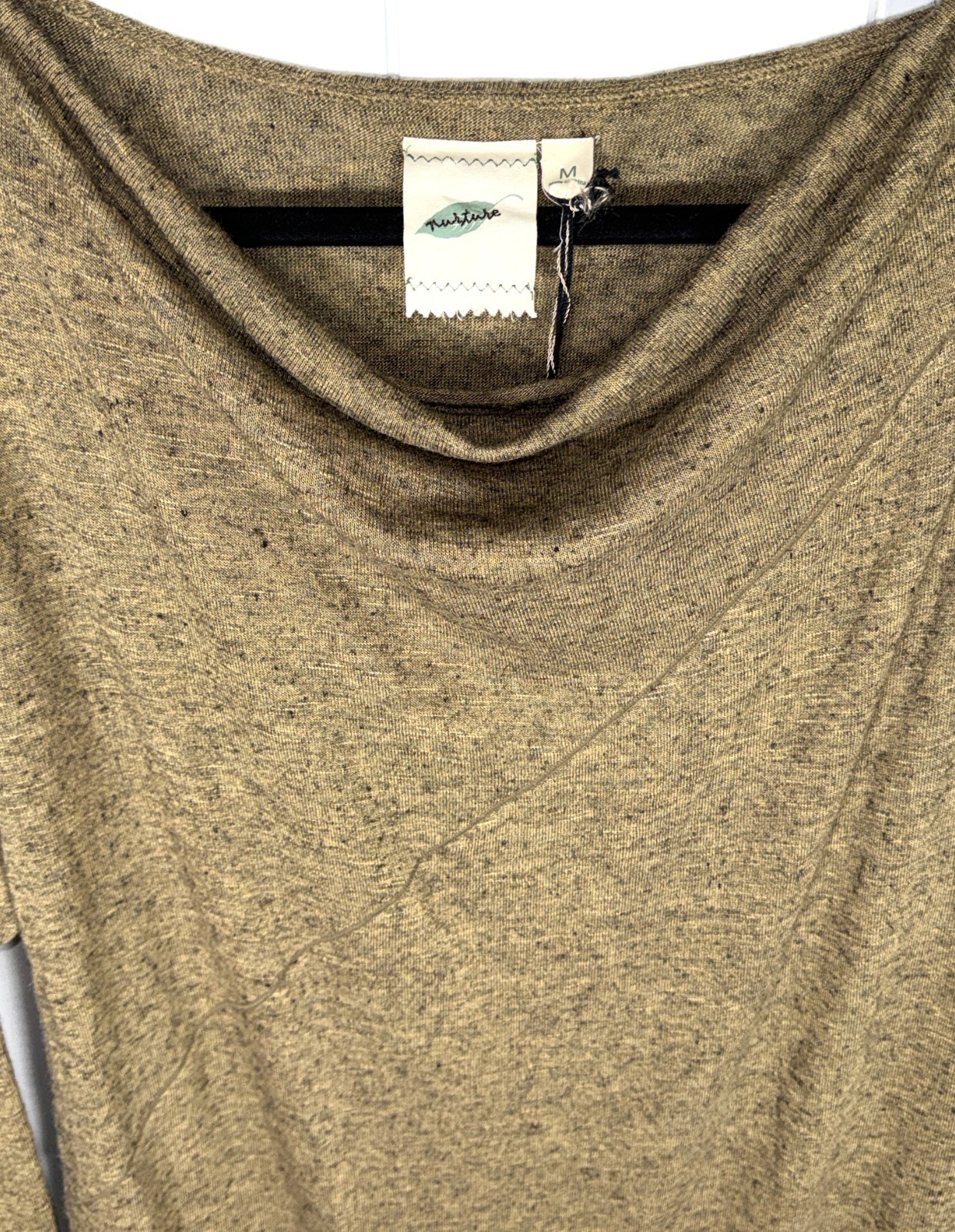 Nurture Anthropologie Sahara Beige Linen Blend Neutral Cowl Neck Tunic Dress M