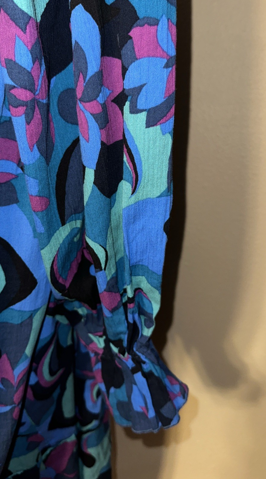 Terra & Sky Women’s Plus Size Pleated Tiered Dres 3X Long Sleeve Multicolor NWT