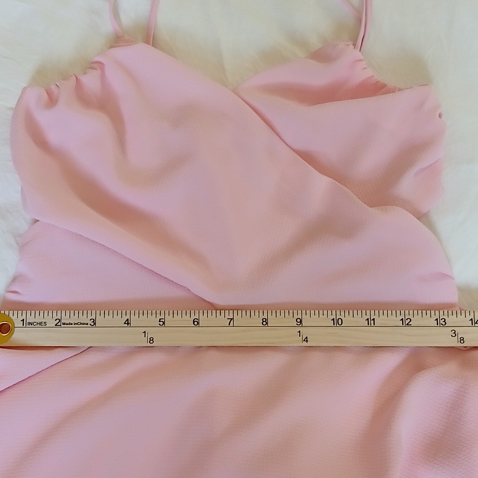 Lucy in the Sky Pink Cut Out Tiered Ruffle Mini Dress Surplice M Romantic