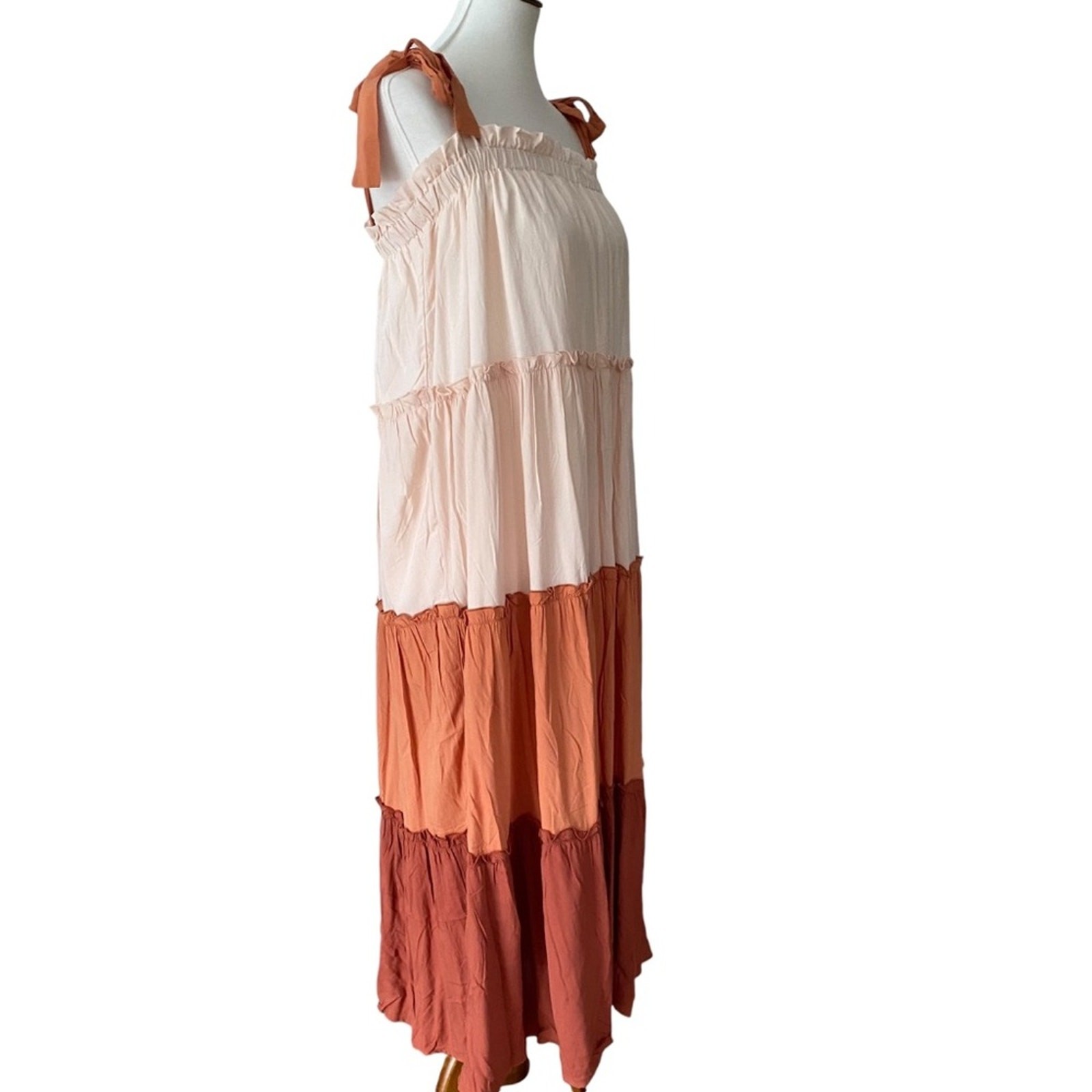 Large Dress Midi Boho Dress Bohemian Maxi Resort Cruise Terra Cotta Vacation