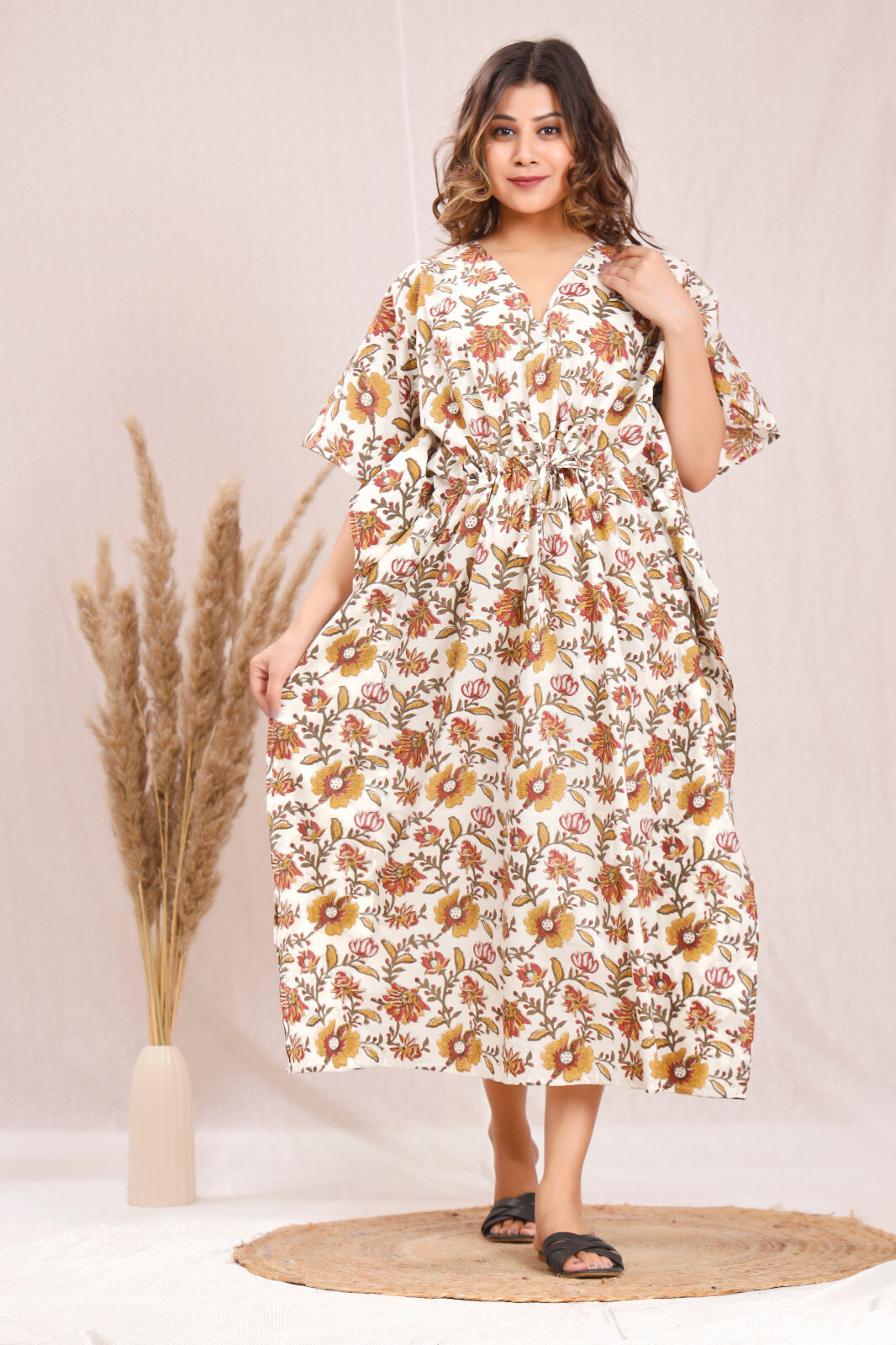 Handmade kaftan cotton plus size regular kaftan resort wear cotton loungewear