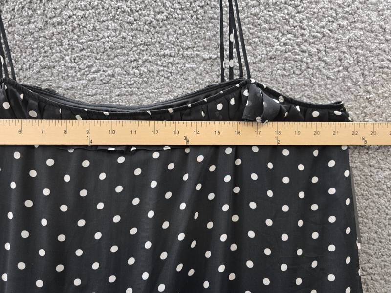Julia Jordan Tie-Strap Ruffle-Tier Maxi Dress Women’s XL Black White Polka Dots