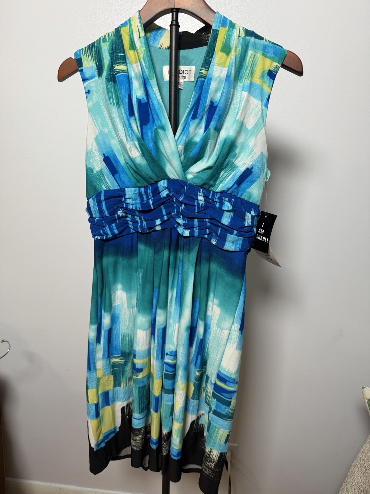 Studio I sleeveless empire waist dress Size 10 petite Brand New With Tags