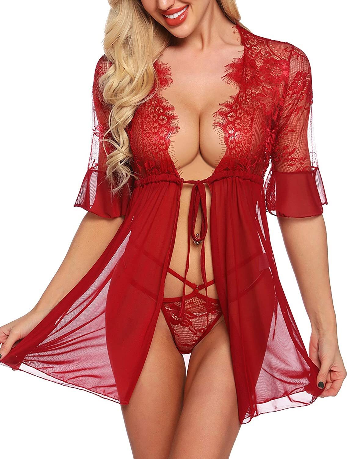Lace Bathing Suit Cover Up Boho Beach Women Maxi Bikini Sundress Dress Summer US