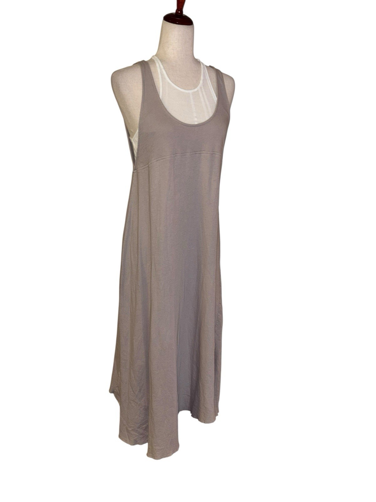 Free People Beach Beige Brown Boho Midi Maxi Dress Built In Tank Women’s Small