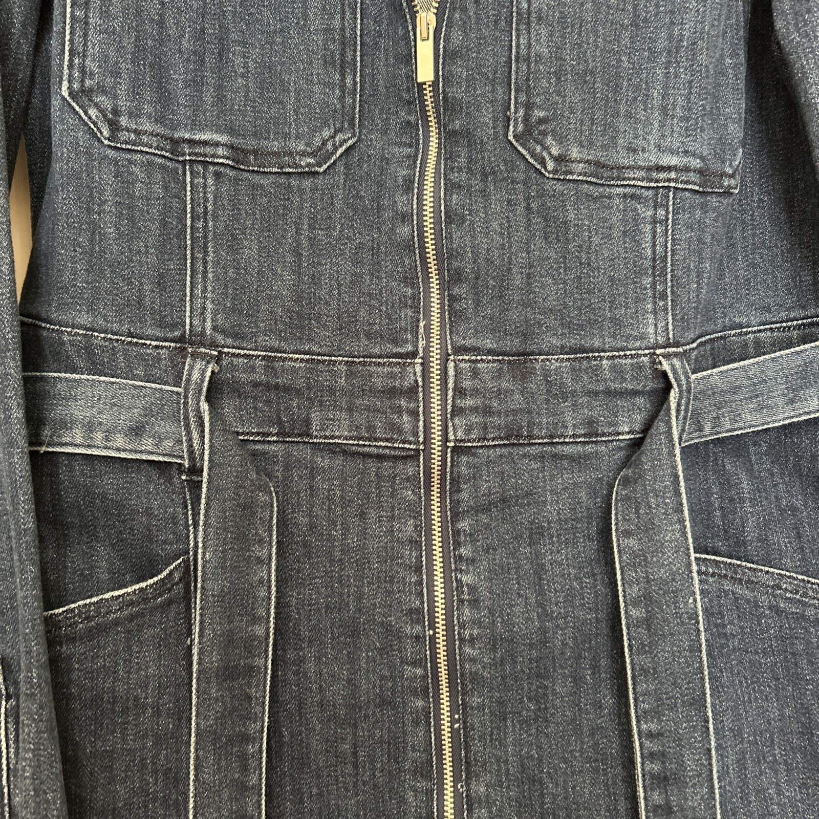 BNWT – JOE BROWNS size 14 Navy Stretch Denim Long Sleeve Zip Dress NEW w TAGS