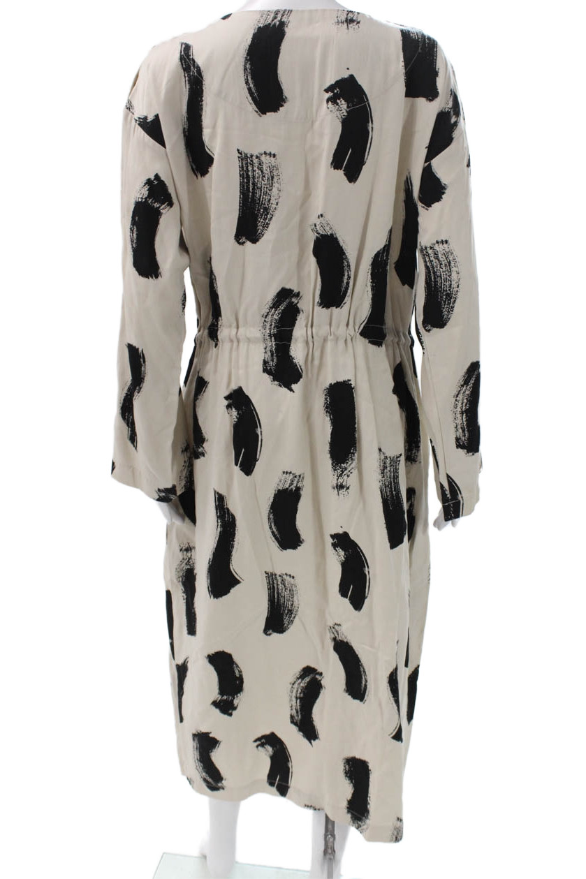 Bitte Kai Rand Womens Shift Dress Beige Cotton Long Sleeve Size XL