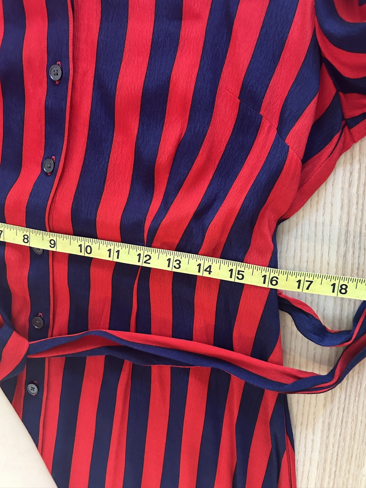 Boden Kate Long Sleeve Button Up Stripped Dress Navy Red Size 10P