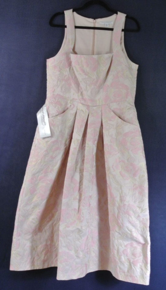 NEW/missing belt, Kay Unger Morgana Tea Length Dress Pink Size 14 #MD698