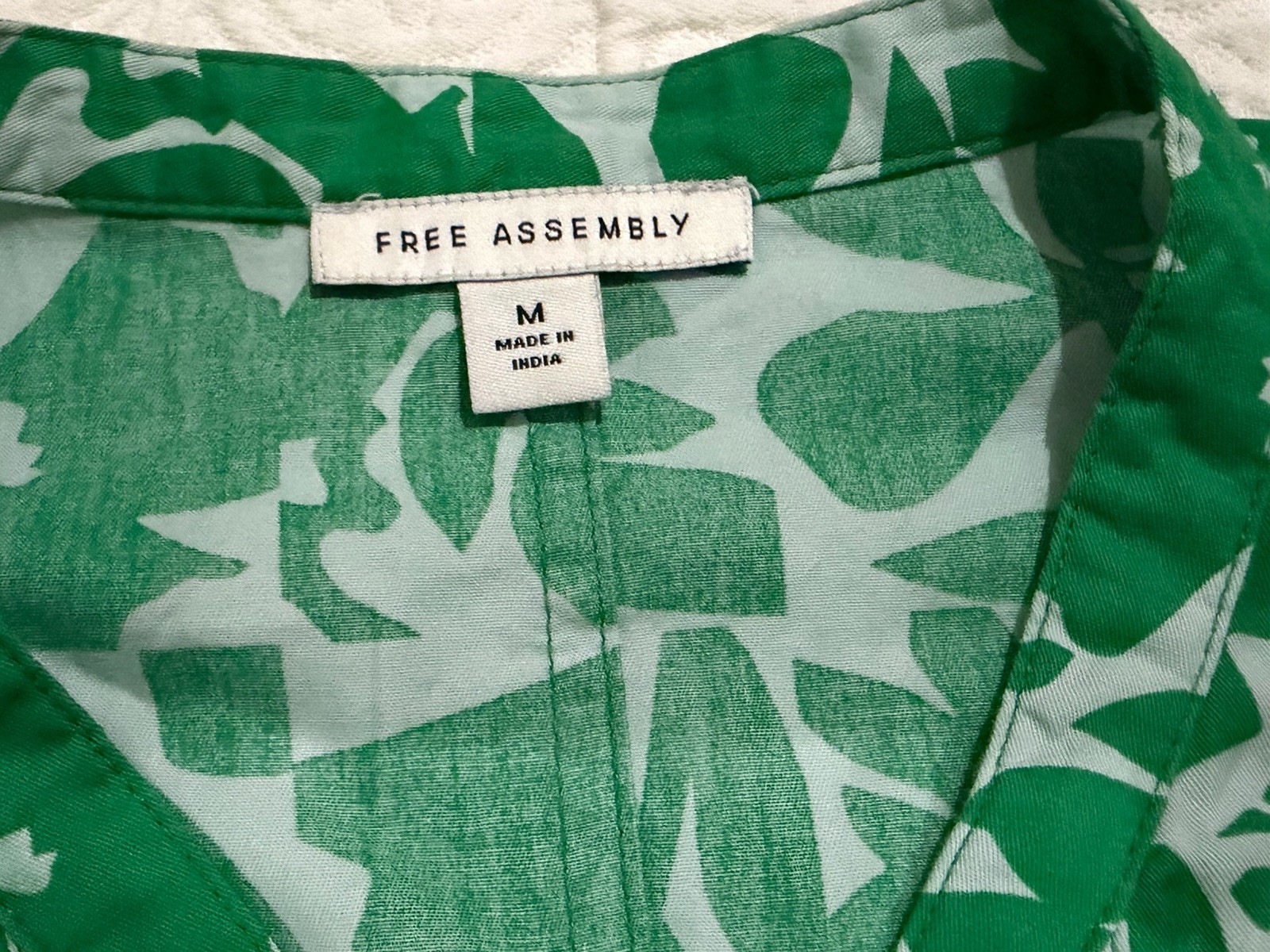 Free Assembly Belted Utility Cotton Midi Shirt Dress Green Button Up Sz M