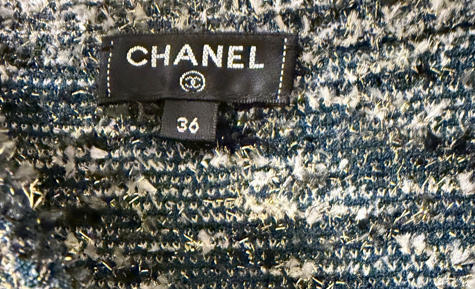 Authentic Chanel weed Fringed Dress FR36