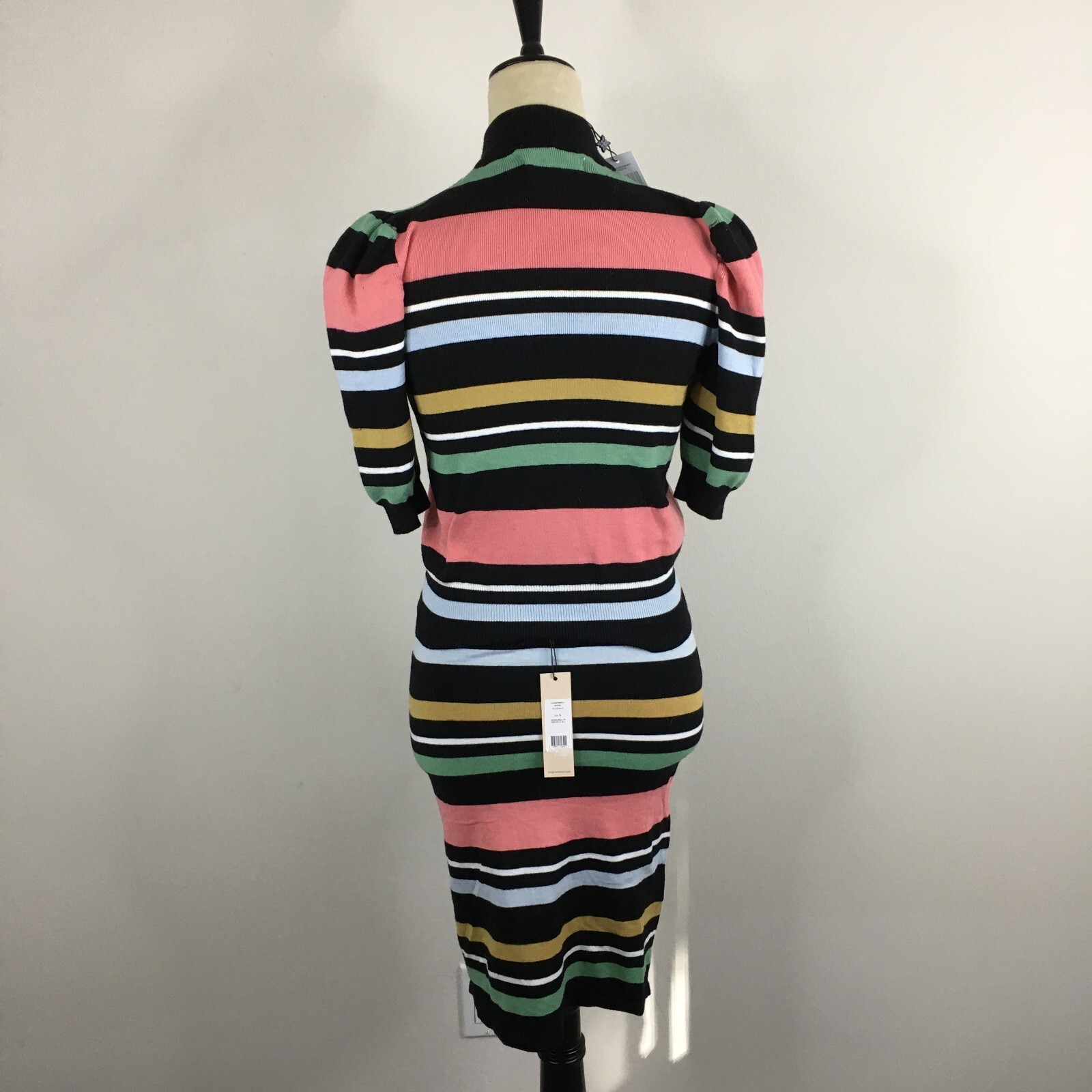 NWT BCBGENERATION MultiColor Striped Knit Sweater & Skirt Set Womens sz Small/XS